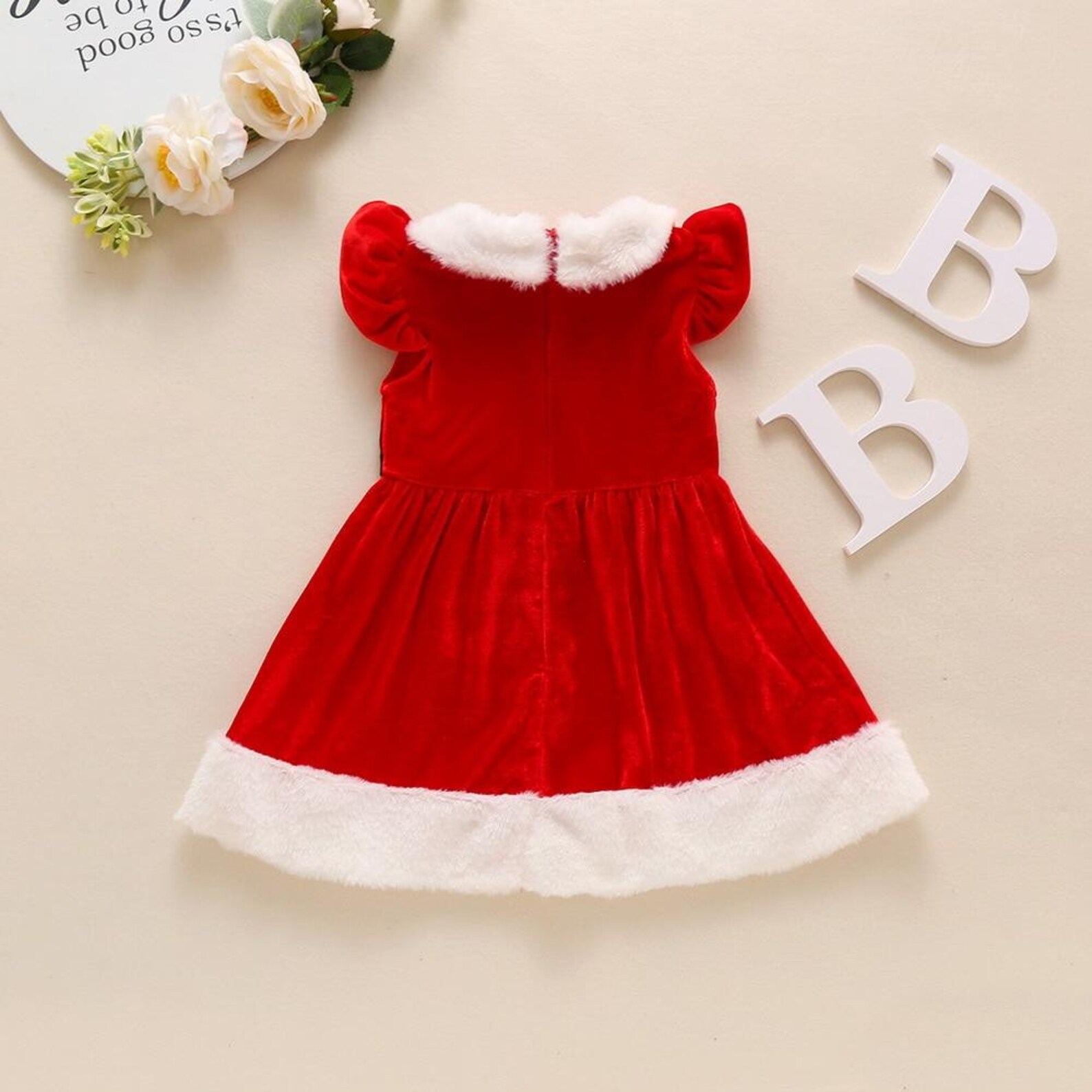 newborn red velvet christmas dress