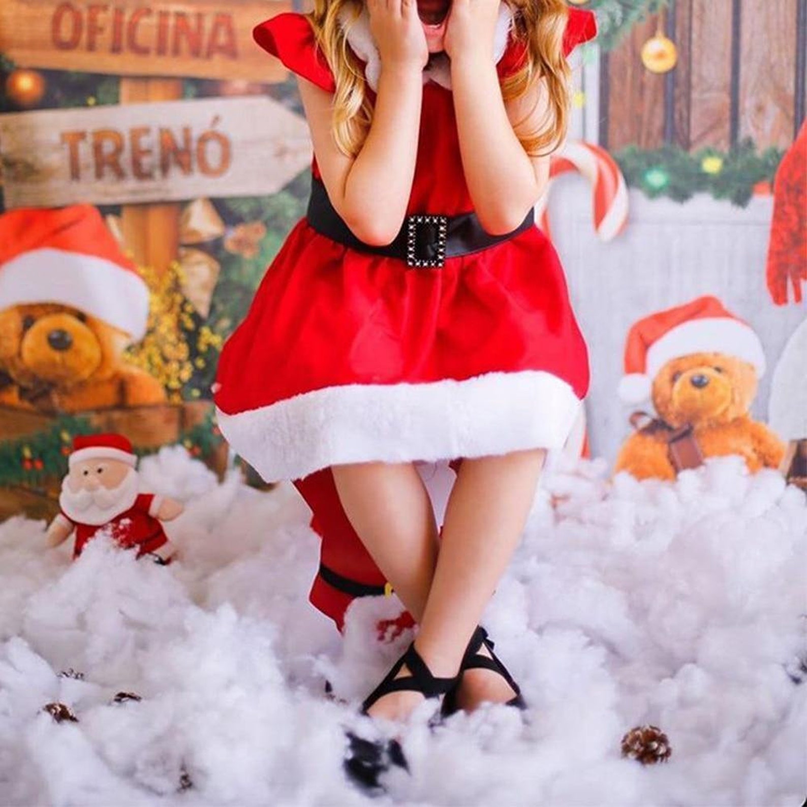 newborn red velvet christmas dress