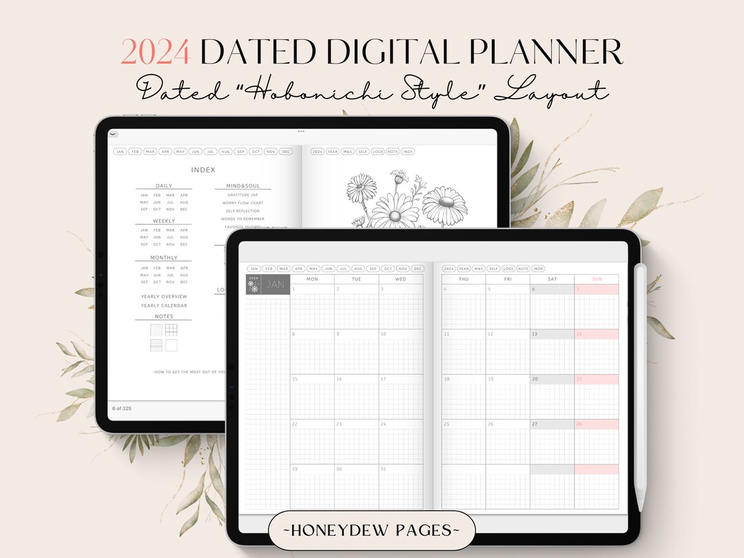 Digital Planner Dated 2024 Digital Hobonichi Planner Daily Pages Weekly ...