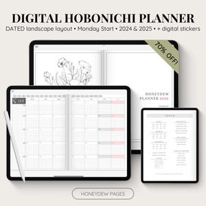 Planner digitale Hobonichi 2025 / Planner Yume giapponese/inglese / Planner digitale Techo Cousin / MON Start / Notability Planner / Anno intero