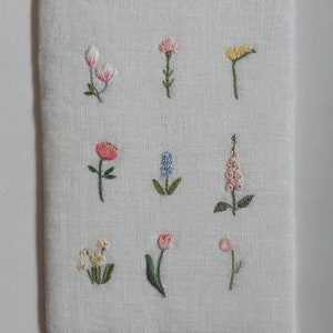 Favourite Flowers - personalised botanical hand embroidery, wall art