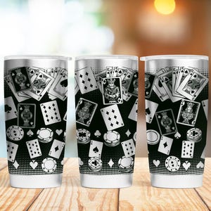 Cartes à jouer, 20 oz et 30 oz pour emballage laser, fichiers SVG, cartes, fichiers sans couture gravés au laser pour gobelet.