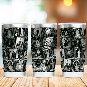 Cartes de tarot 20 oz et 30 oz envelopper des fichiers SVG laser, des fichiers laser gravés rotatifs laser Tarot sans couture.