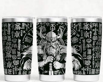 Viking 20oz & 30oz Tumbler wrap laser SVG Files, Viking Warrior Tumbler laser Rotary engraved files Craft Project.