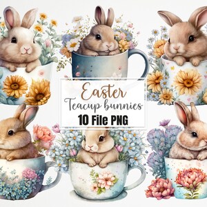 Coniglio pasquale png Clipart acquerello, coniglietti pasquali png, coniglietti da té Decorazioni per la cameretta dei bambini Arte murale Pacchetto pasquale
