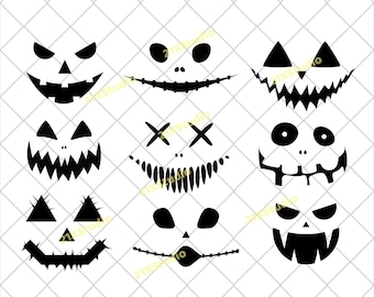 Kürbis Gesicht svg, Kinder Halloween svg-Dateien für Cricut und Cameo Silhouette, digitale Dateidownload.