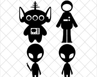 Alien baby and Space monster svg files for cricut designs, Digital File Download.