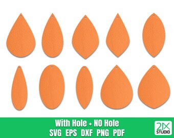Teardrop earrings SVG, Earring SVG, leather earring SVG files for Cricut, Digital File instant download Template No.1.