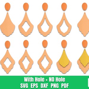 Oorbel SVG, lederen oorbel svg, Boho Moroccan Earring SVG-bestanden voor Cricut, digitaal bestand instant download No.2.