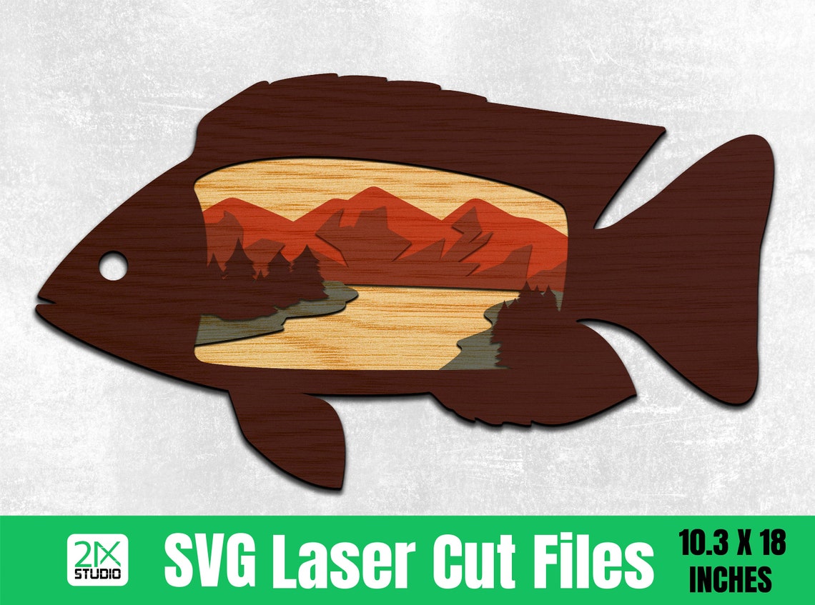Fishing / Mountain /Laser cut files/ SVG/ DXF/ Home decor/ | Etsy
