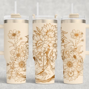 Cowgirl laarzen bloemen 40 oz beker wrap laser SVG-bestand naadloze westerse beker, laarzen bloemen beker lasergegraveerde bestanden Craft Project.