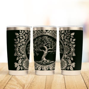 Tree of Life 20oz & 30oz Tumbler wrap laser SVG-bestanden, Tree Mandala Tumbler laser roterende gegraveerde bestanden Craft Project.