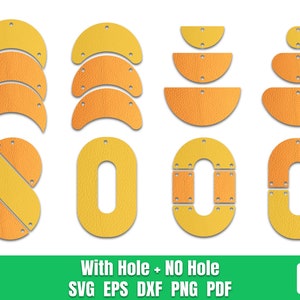 Moon Earrings SVG, Geometric earring, leather earring SVG, Three part template No.7 SVG files for Cricut, Digital File instant download.