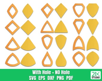 Kolczyki SVG, geometryczne kolczyki SVG, pliki SVG z ułożonymi kolczykami dla Cricut, pliki cyfrowe do natychmiastowego pobrania nr 2.