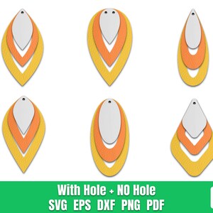 Earring svg, Leaf earring svg, leather earring svg, Stacked earring svg files for Cricut, Digital File instant download No.2.