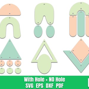 Rainbow Earring SVG | Chevron earring SVG | Dangle Parts Earrings Template SVG Files For Cricut And Digital File instant download.