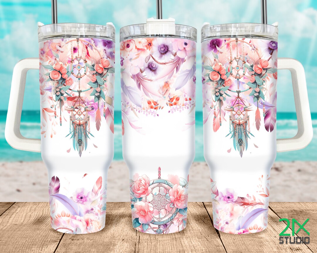 40oz Quencher Tumbler Wrap Boho Wind Catcher Floral- 40 Oz Dream ...