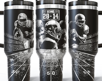 Football 40oz Tumbler Wrap Laser SVG Files, American Football Laser engraving Quencher Tumbler laser rotary Designs.