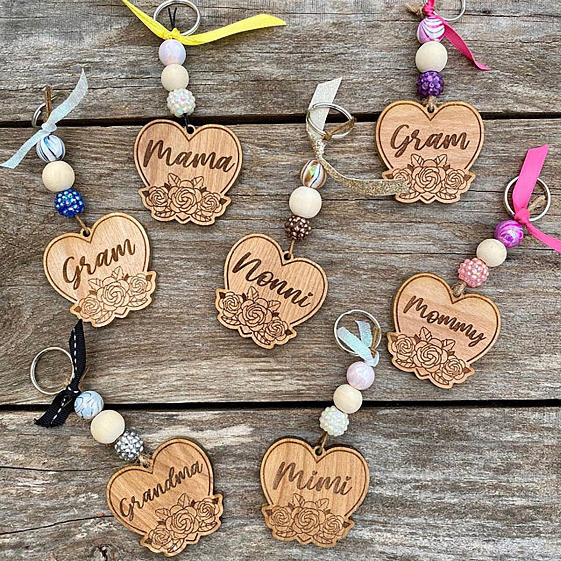 Mothers Day Keychain Svg Laser Cut File for Floral Etsy UK