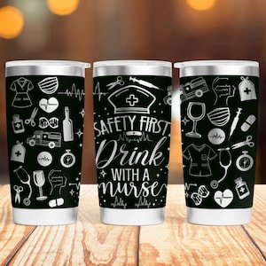 Verpleegkundige Quotes 20oz en 30oz beker laser SVG-bestanden, medische symbolen naadloze beker wrap 20oz 30oz laser ontwerp roterende gegraveerde bestanden.