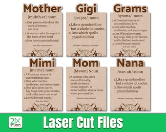 Moederdefinitie ondertekent SVG-lasergesneden bestand voor glowforge, Moederdagcadeau DIY Paint Kit Laser SVG digitaal bestand direct downloaden.