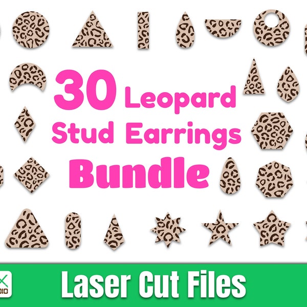 Leopard Ohrstecker Ohrringe, Holz Ohrring svg, Ohrring Vorlage svg Laser geschnitten Datei für glowforge digitale Datei Sofort-Download.