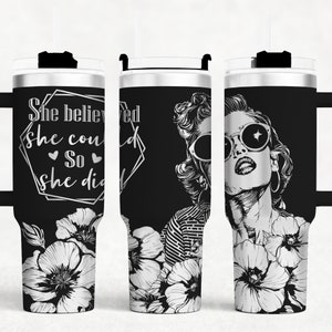 Positive Affirmation 40oz Tumbler wrap laser SVG File Design, Inspirational full wrap Tumbler laser Rotary engraved files Craft Project.