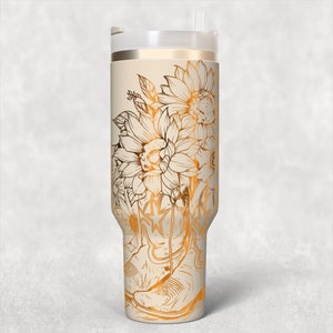 Cowgirl Boots Floral 40 Oz Tumbler Wrap Laser SVG File Seamless Western ...