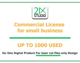 Commercial License for small business for One Digital Product For laser cut files only Design Up To 1000 Uses.