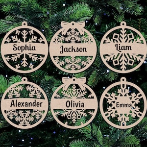 Personalized SVG, Laser glowforge files, Ornament SVG, Christmas Custom Family Ornament SVG File Digital download.