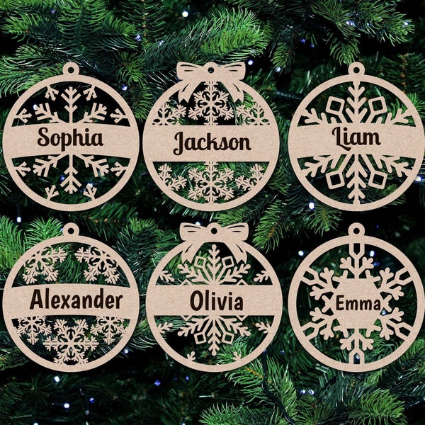 Personalized SVG, Laser glowforge files, Ornament SVG, Christmas Custom Family Ornament SVG File Digital download.