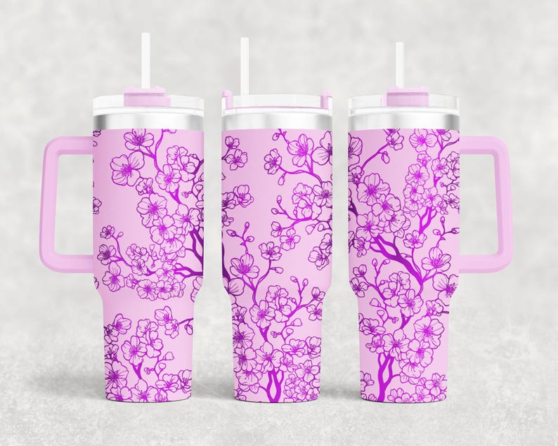 Floral Engraving Wraps for 40oz Tumbler | Climbing Flowers Laser File 6 Bundle | Elegant Vine and Butterfly Design for Laser Rotary