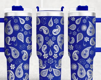 Paisley Floral 40oz Tumbler wrap laser SVG File Seamless Tumbler, Indian paisley Tumbler laser engraved Rotary files Craft Project.