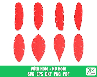 Feather Earring Template No.1, Leather Earrings SVG files for Cricut, Digital File instant download.