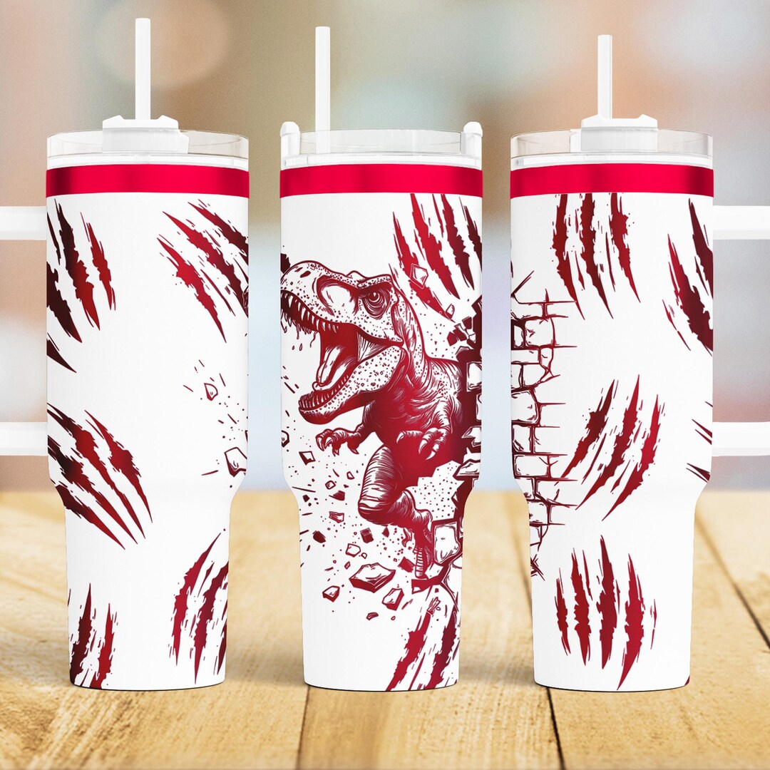 T-rex 40 Oz Tumbler Wrap Laser SVG Files, Dinosaur Tumbler Seamless ...