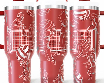 Volleyball Girl 40oz Tumbler Wrap Laser Engraved SVG and PNG File