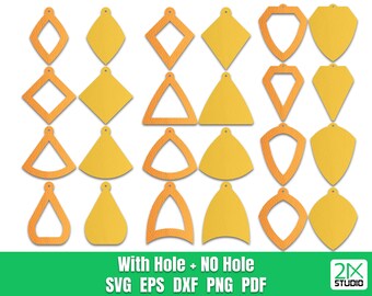 Kolczyki SVG, geometryczne kolczyki SVG, pliki SVG z ułożonymi kolczykami dla Cricut, pliki cyfrowe do natychmiastowego pobrania nr 3.