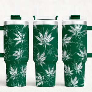 Cannabis 40 oz beker wrap laser SVG-bestand naadloze marihuana, wiet beker lasergegraveerde bestanden Craft Project.