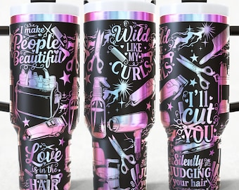 Hair Stylist 40oz Tumbler Wrap Laser Engraved SVG and PNG File