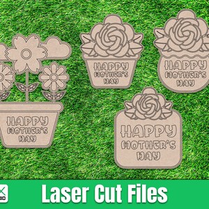 Muttertag Laser geschnitten, Muttertagskarte, Laser-Farbset, Laser-Datei für Glowforge, Geschenk für Mutter, digitale Datei, Sofort-Download.