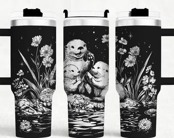 Sea Otter 40oz Tumbler Wrap Laser SVG Files, Sea otter in the natural sea  Tumbler laser Rotary Engraved files Craft Project.