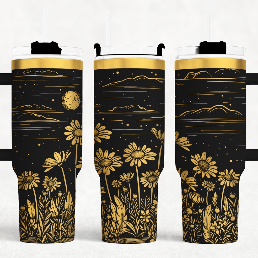 Daisy Flower 40 Oz Tumbler Wrap Laser SVG File Seamless Tumbler Design ...