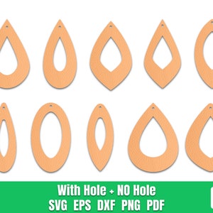 Teardrop earrings SVG, Earring SVG, leather earring SVG files for Cricut, Digital File instant download Template No.2.