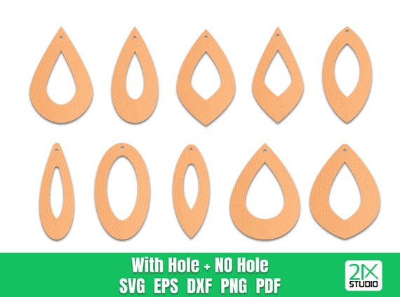 Teardrop Earrings SVG, Earring SVG, Leather Earring SVG Files for