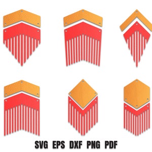 Fringe earring SVG No.1, Two parts template chevron earring, Faux leather SVG files for Cricut, Digital File.