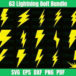 Lightning Bolt SVG, Thunder SVG, Electricity SVG files for Cricut and Digital File instant download.