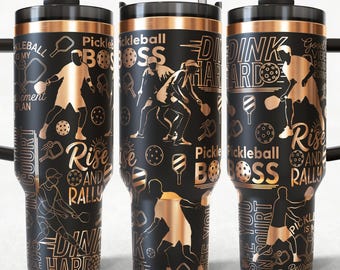 Pickleball 40oz Tumbler Wrap Laser Engraved SVG and PNG File