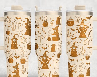 File SVG per rivestimento laser di bicchieri da 40 oz con tema "Pozione della strega", file per incisione laser rotativa di bicchieri senza cuciture per Halloween, progetto artigianale.