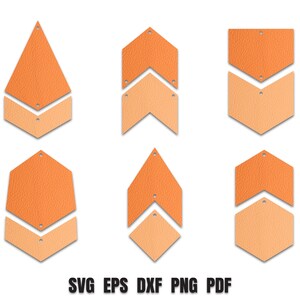 Chevron earring SVG Two part template No.1, Earrings SVG, faux leather SVG files for Cricut, Digital File.