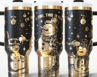 Snowman Christmas 40oz Tumbler Wrap, I'm Having A Meltdown engraving Quencher Tumbler laser  SVG and PNG Files.